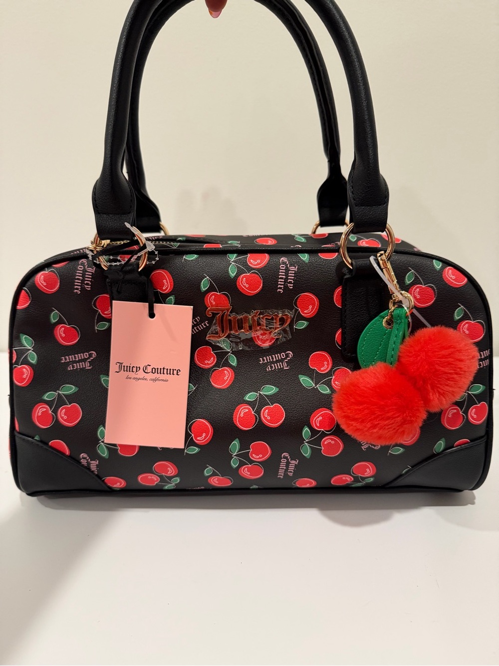 Juicy Couture Black Cherry Print Dome Satchel - Juicy Couture